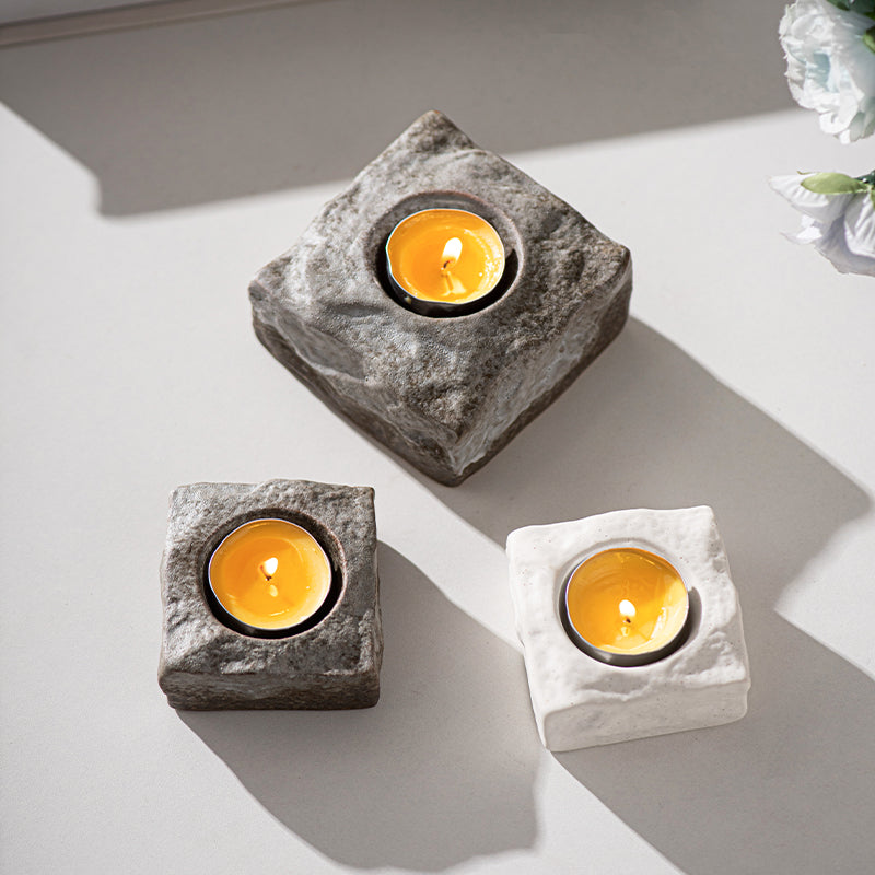 Rock Ceramic Candle Holder
