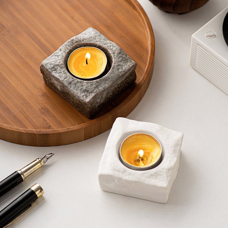Rock Ceramic Candle Holder