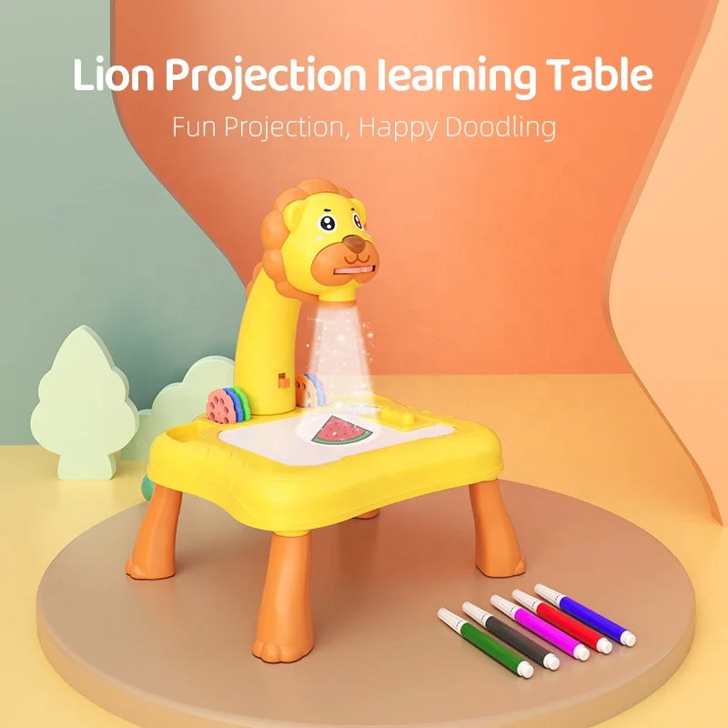 Lion-Shaped Drawing Table