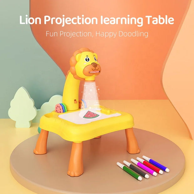 Lion-Shaped Drawing Table