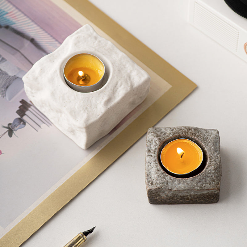 Rock Ceramic Candle Holder