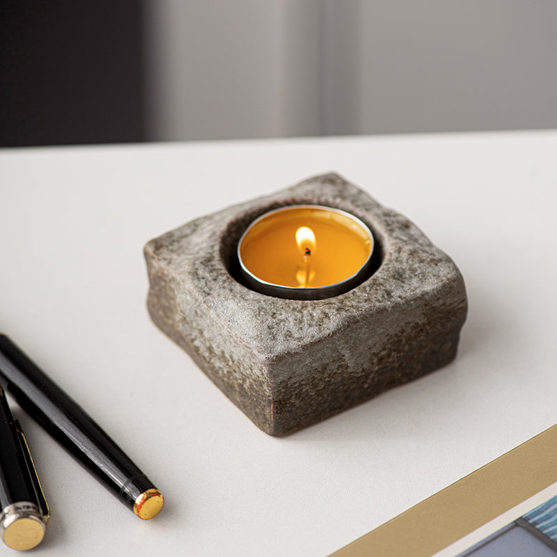 Rock Ceramic Candle Holder