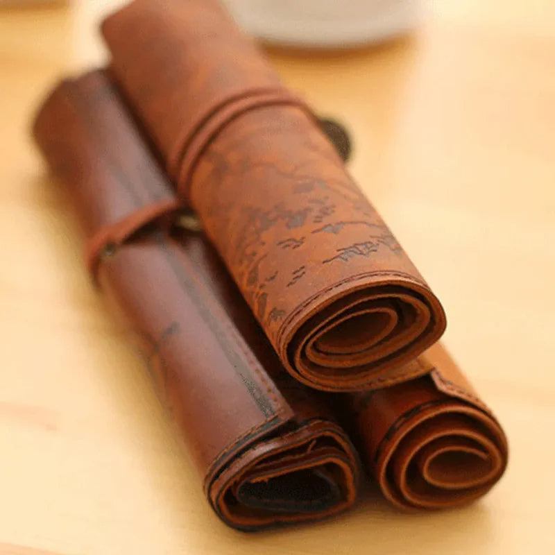 PU Leather Big Capacity Pen Bag