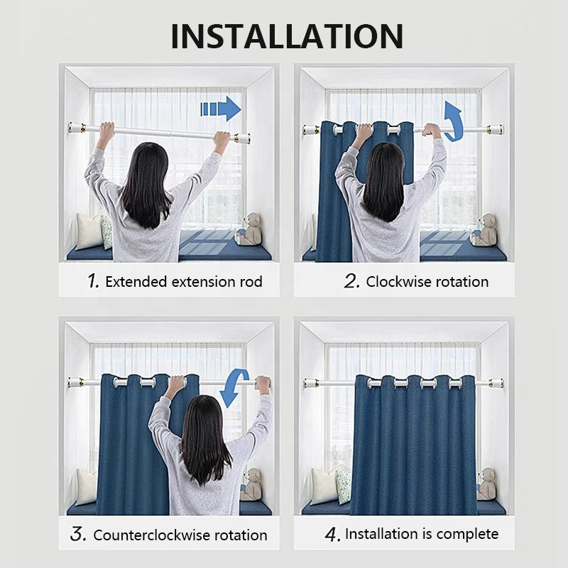 No Drill Extendable Curtain Rod