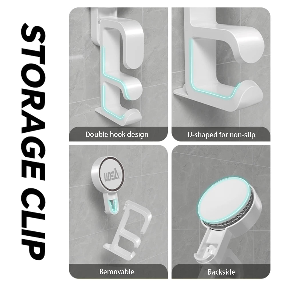 Wall-Mounted Bathroom Hook Storage
