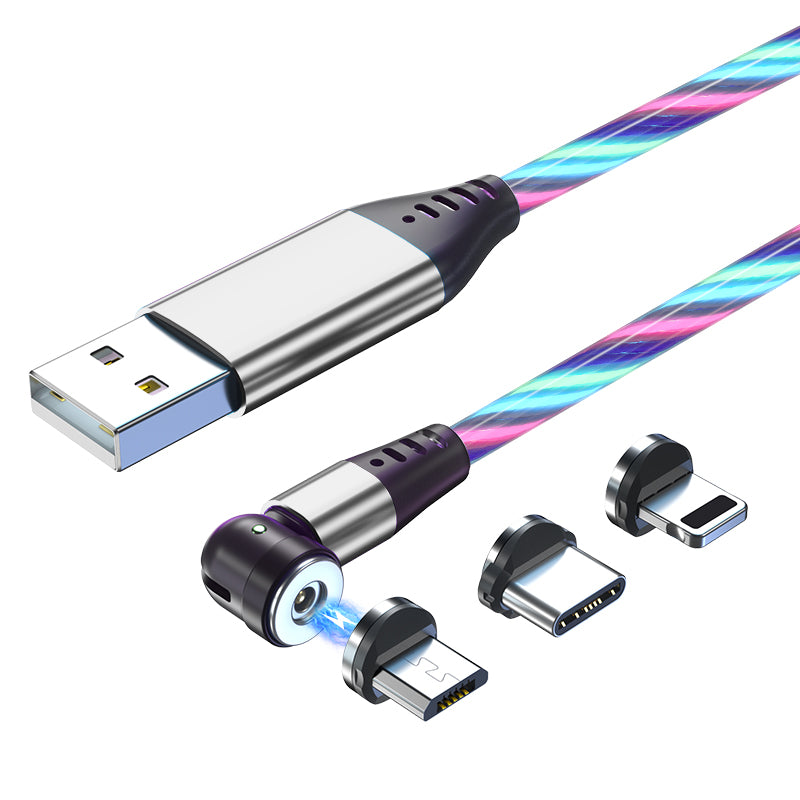 3 in 1 Magnetic data cable with neon lights