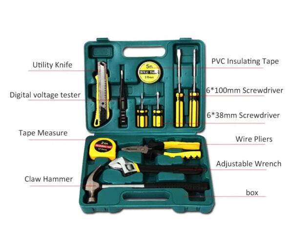 16 Pcs Set Emergency Tools Household Repair Tools Kit Set Box