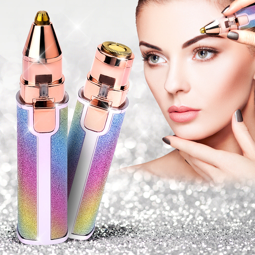 Flawless 2 In 1 New Facial Hair Remover Portable Eyebrow Trimmer For Women