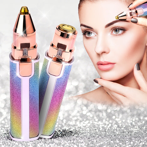 Flawless 2 In 1 New Facial Hair Remover Portable Eyebrow Trimmer For Women