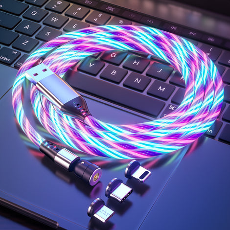3 in 1 Magnetic data cable with neon lights