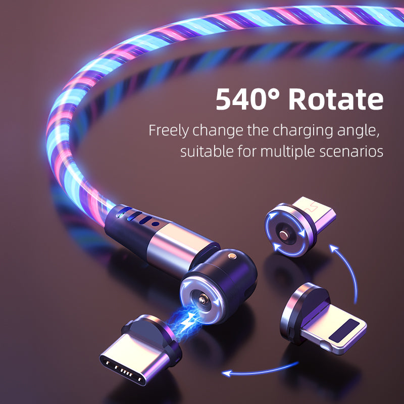 3 in 1 Magnetic data cable with neon lights