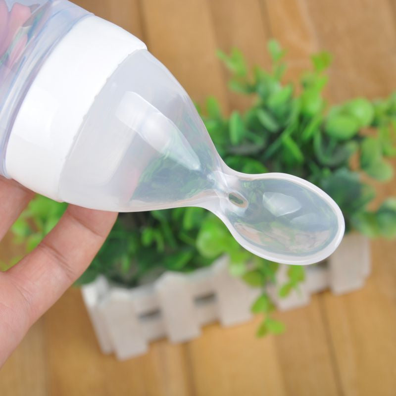 Baby Silica Gel Feeding Bottle With Spoon
