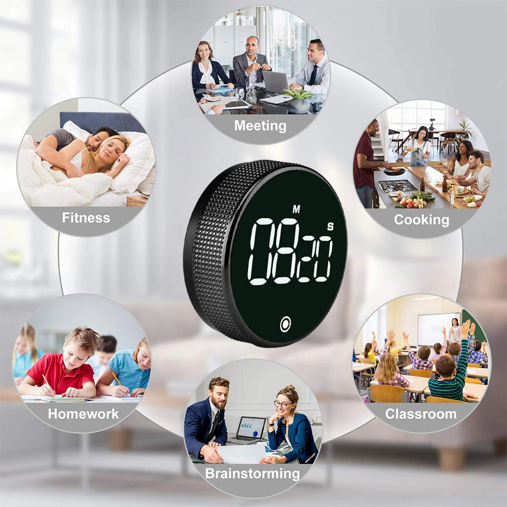 Round Magnetic Digital Timer for Kitchen and Study