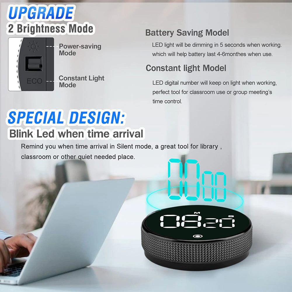Round Magnetic Digital Timer for Kitchen and Study